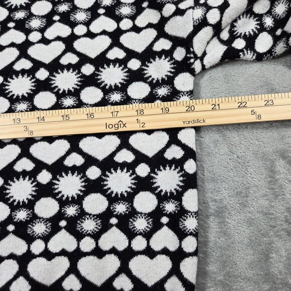 Anthropologie Maeve Sweater Womens Medium Black White Heart Boho Preppy Pullover - Picture 6 of 7